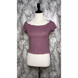 “Trendy Is” Off The Shoulder Crop Top